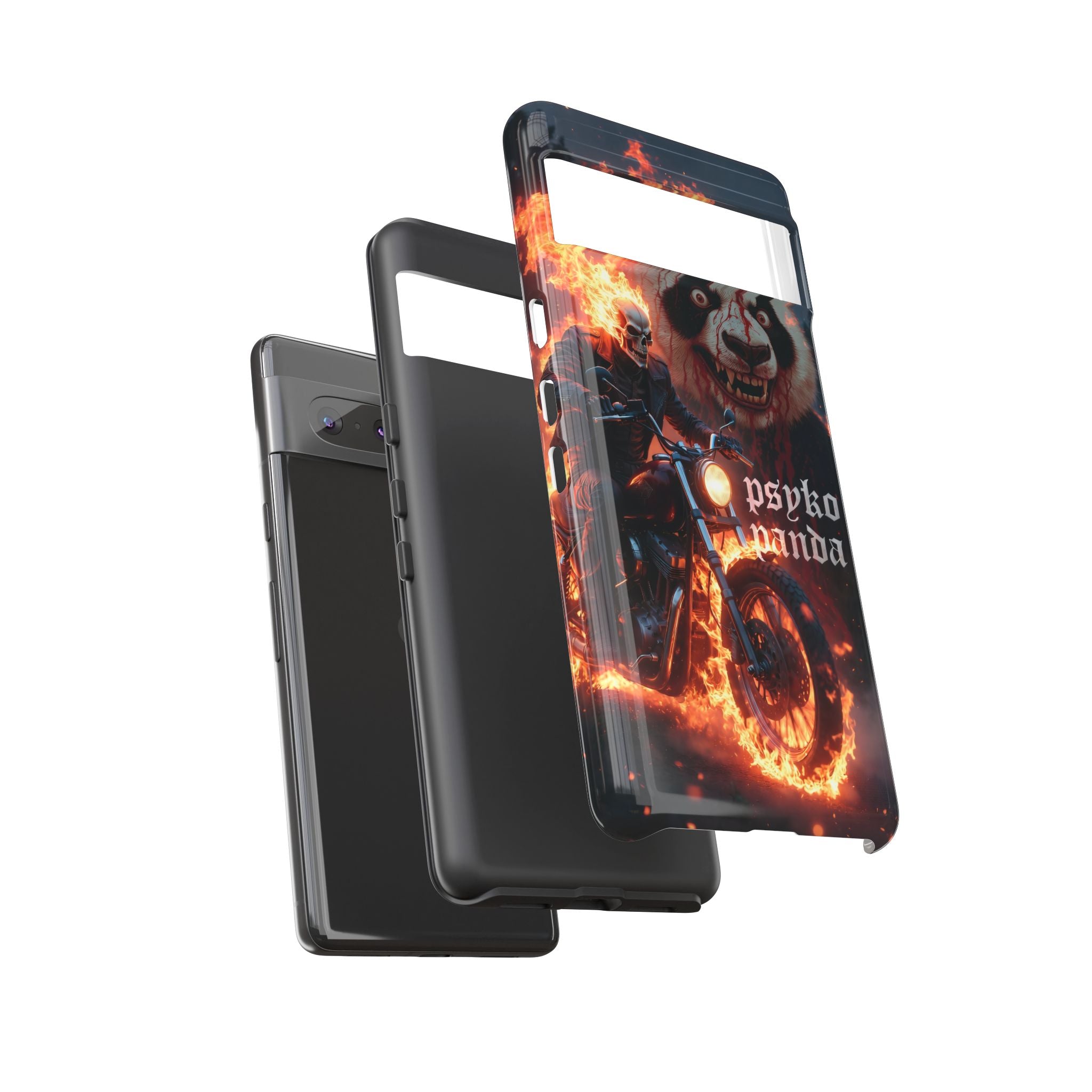 Psyko Panda Flaming Motorcycle Phone Case