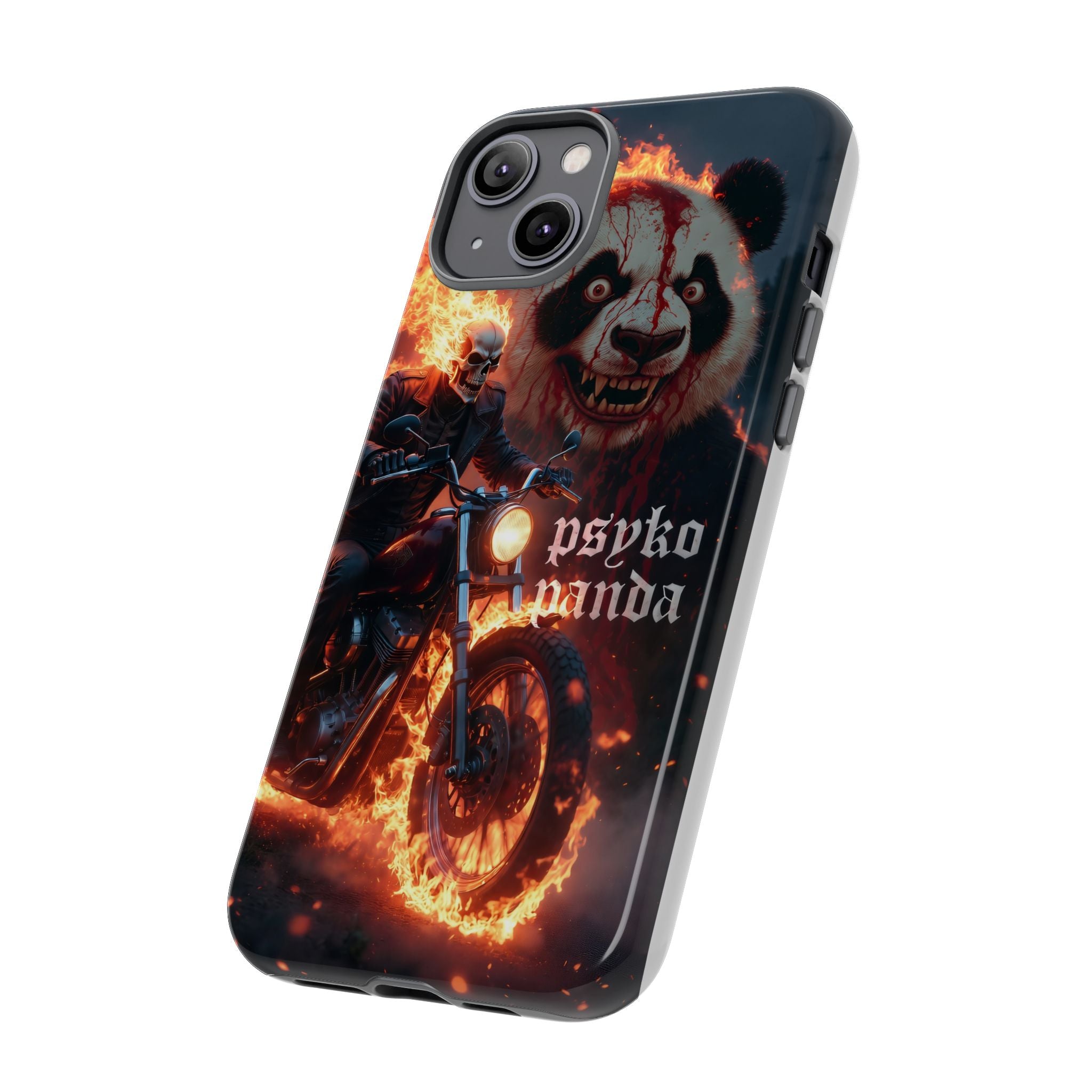 Psyko Panda Flaming Motorcycle Phone Case