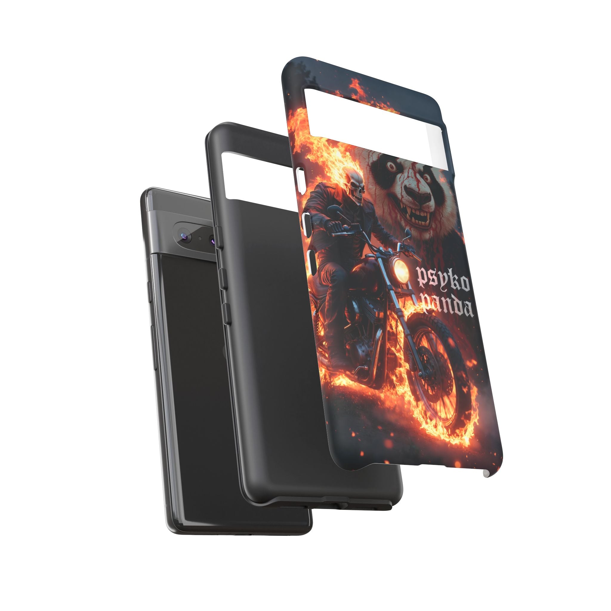 Psyko Panda Flaming Motorcycle Phone Case