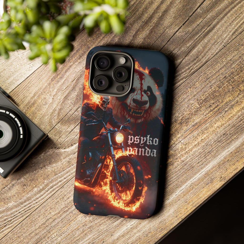 Psyko Panda Flaming Motorcycle Phone Case