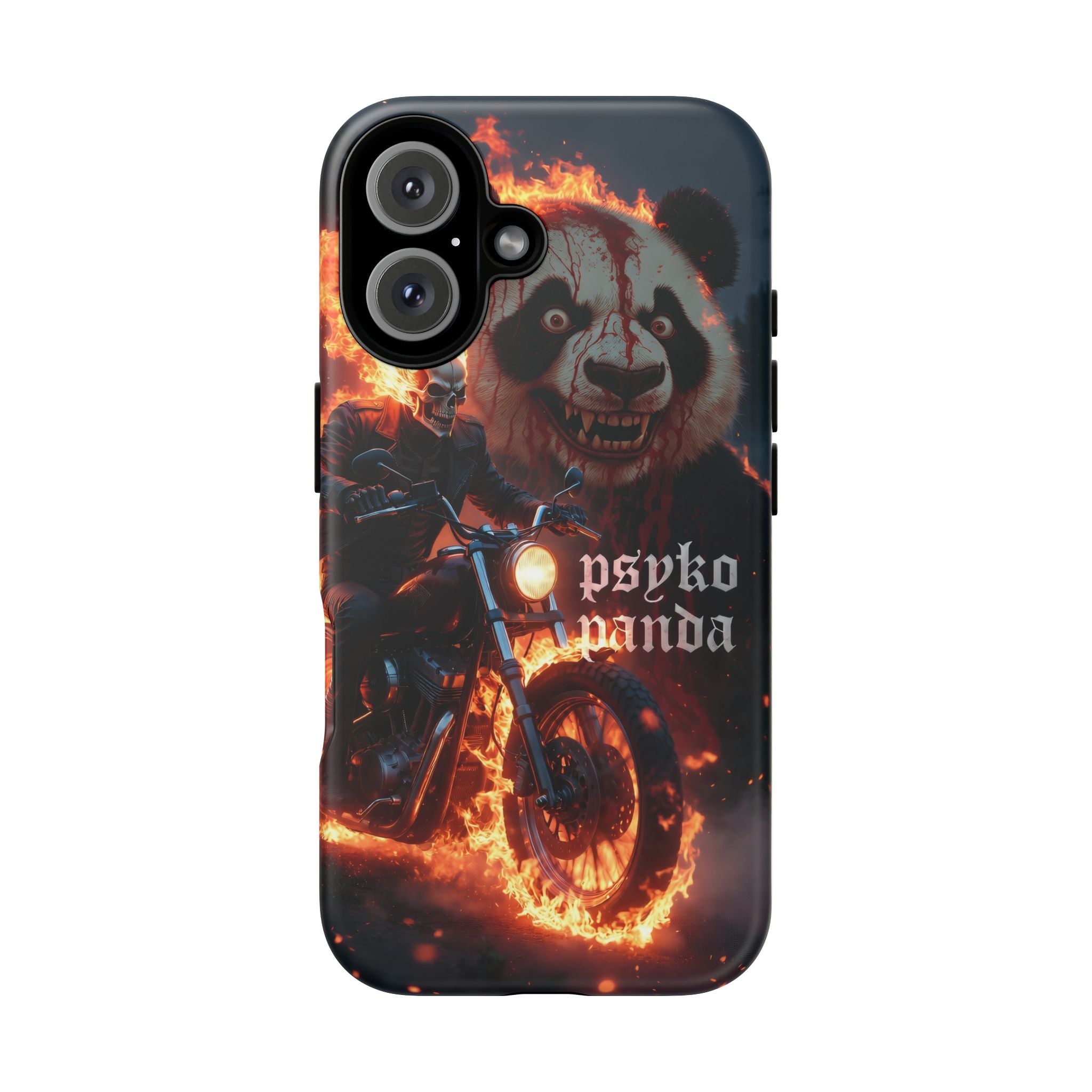Psyko Panda Flaming Motorcycle Phone Case
