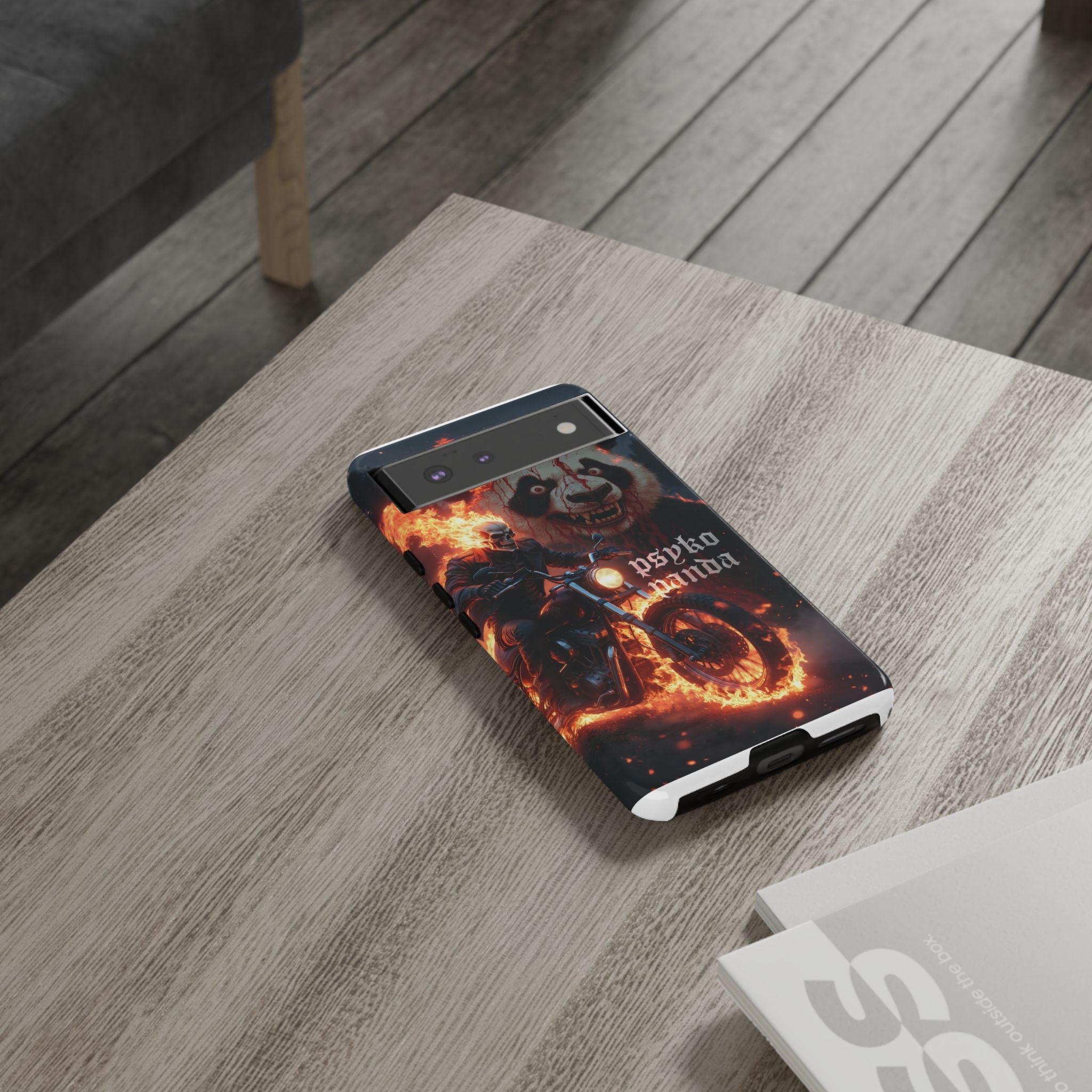 Psyko Panda Flaming Motorcycle Phone Case