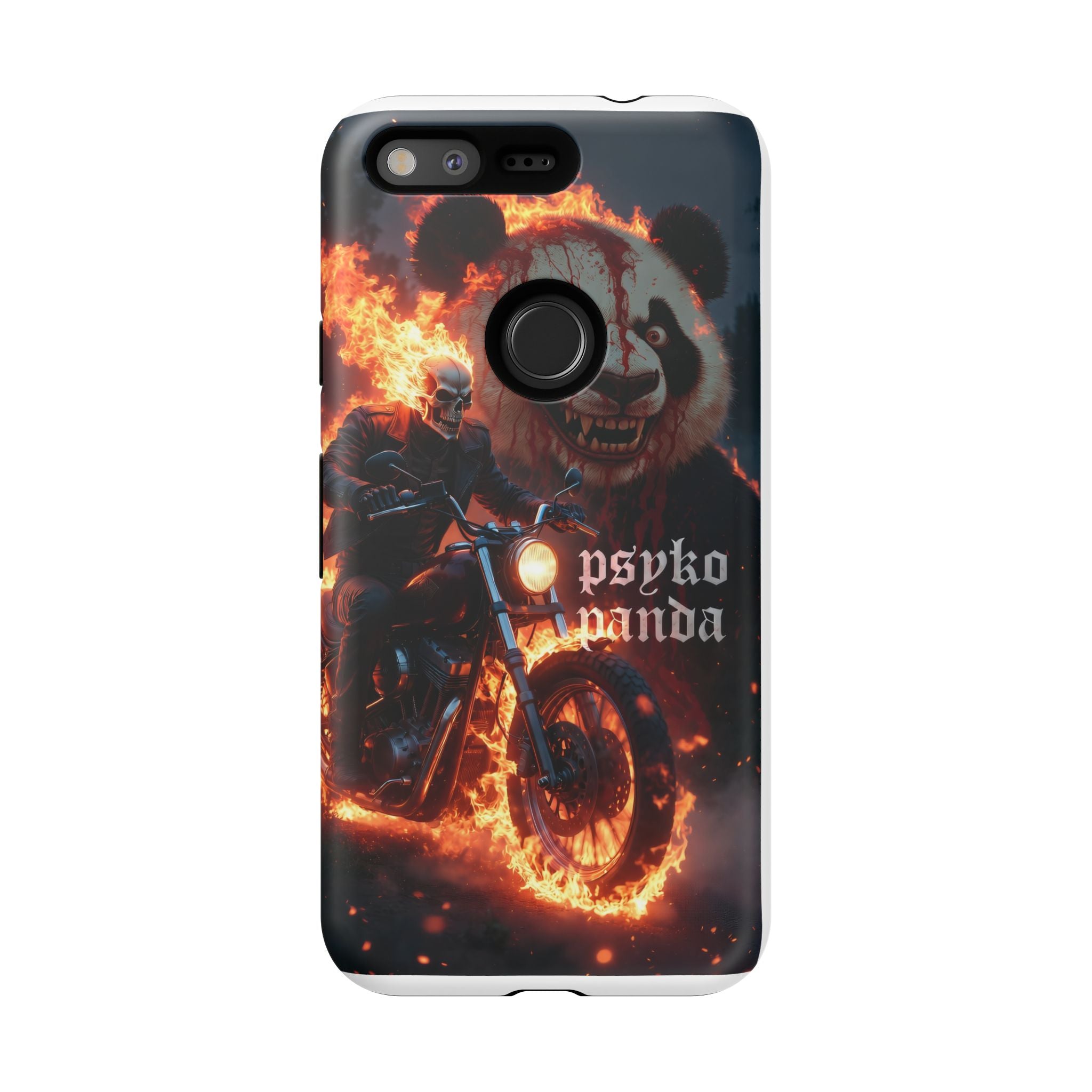 Psyko Panda Flaming Motorcycle Phone Case