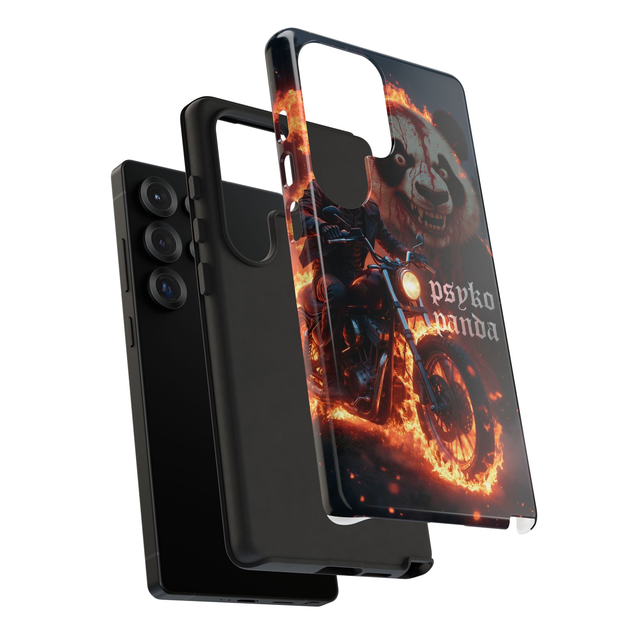 Psyko Panda Flaming Motorcycle Phone Case