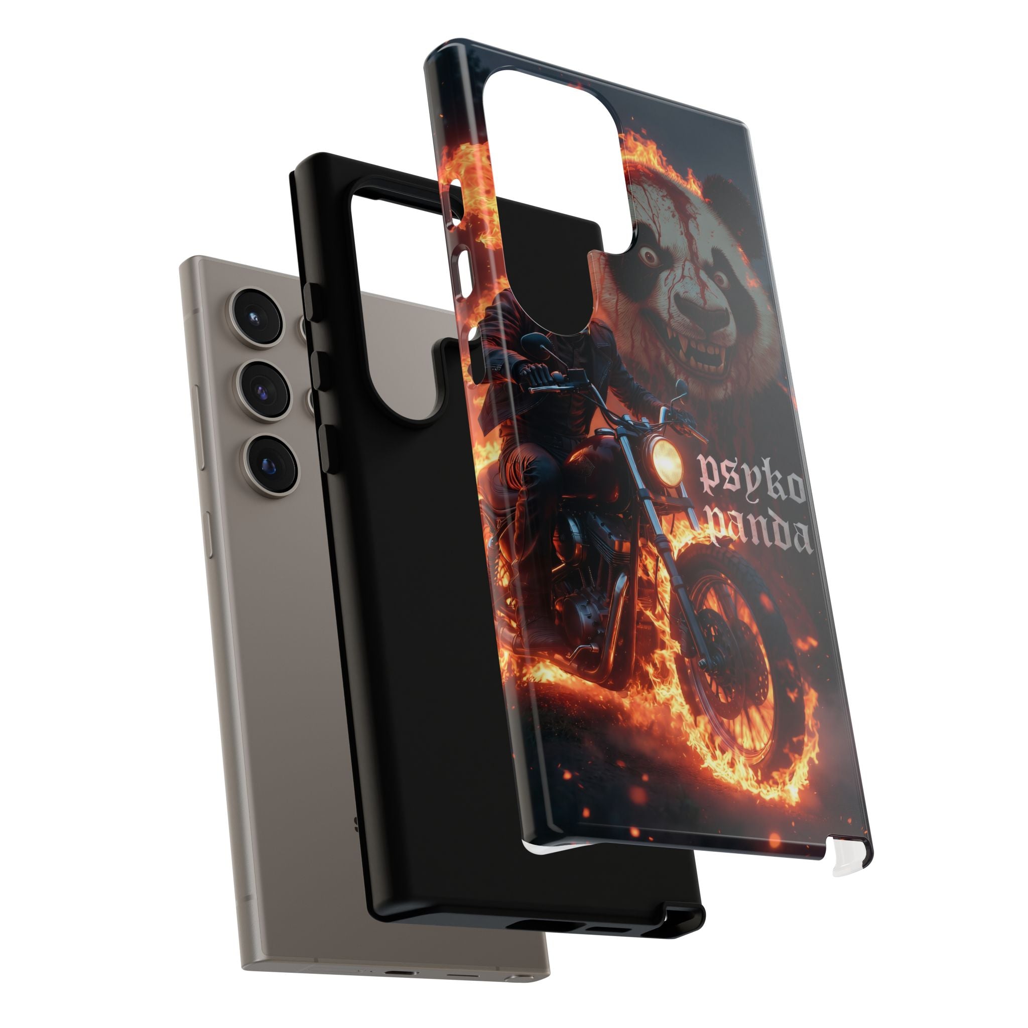 Psyko Panda Flaming Motorcycle Phone Case