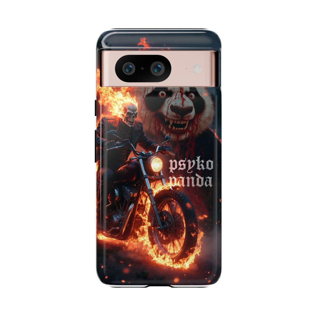 Psyko Panda Flaming Motorcycle Phone Case