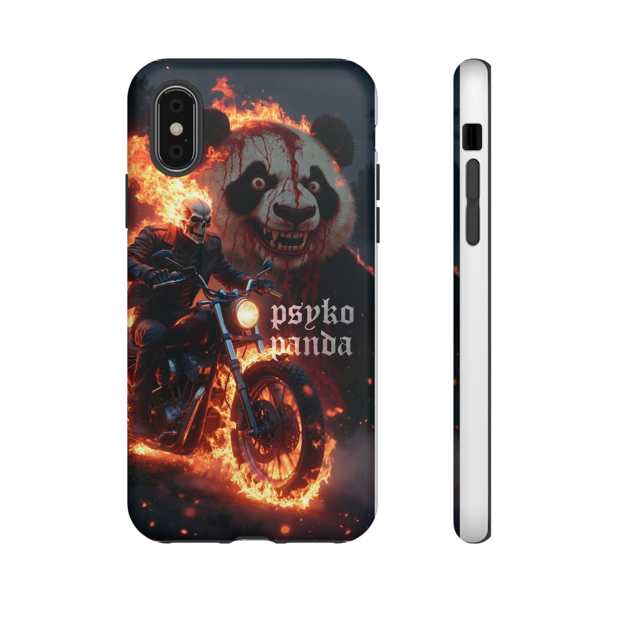 Psyko Panda Flaming Motorcycle Phone Case