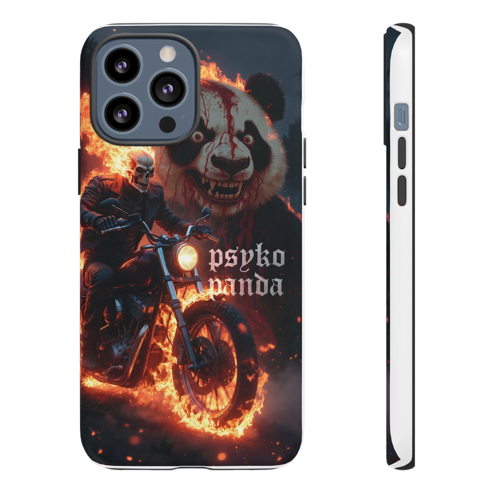 Psyko Panda Flaming Motorcycle Phone Case