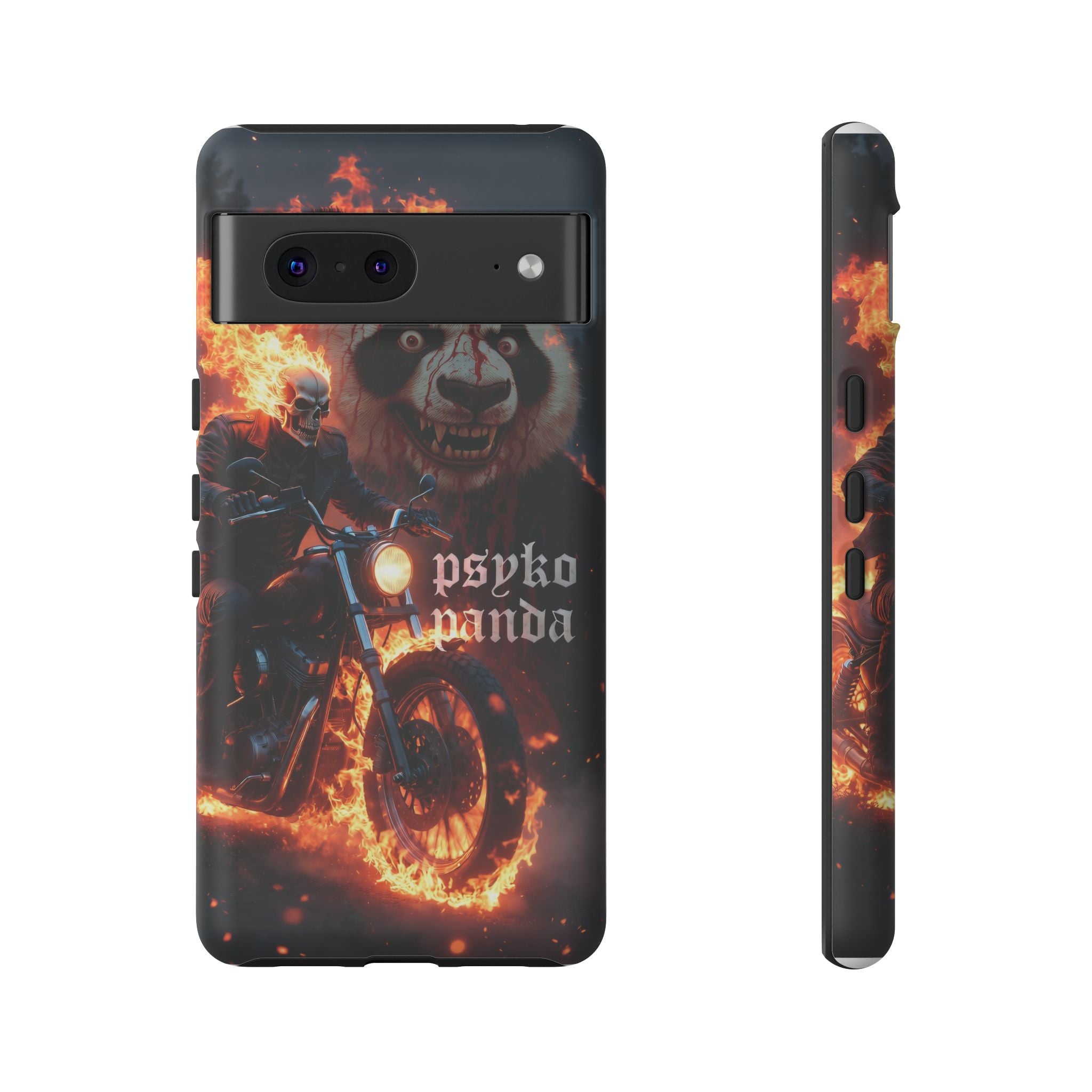 Psyko Panda Flaming Motorcycle Phone Case