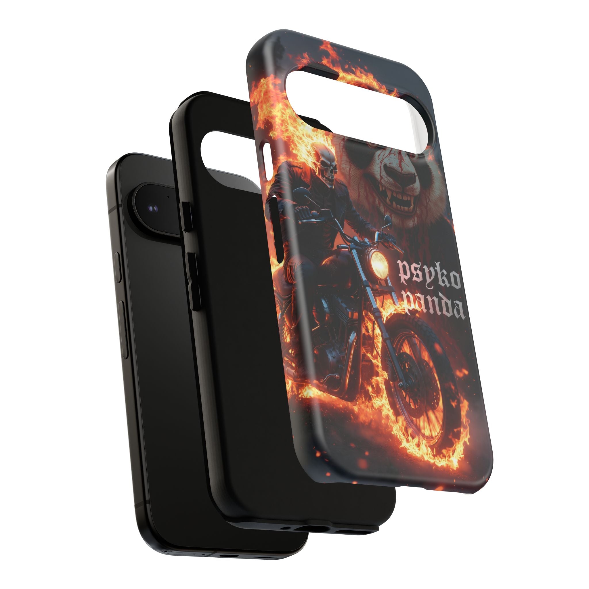 Psyko Panda Flaming Motorcycle Phone Case