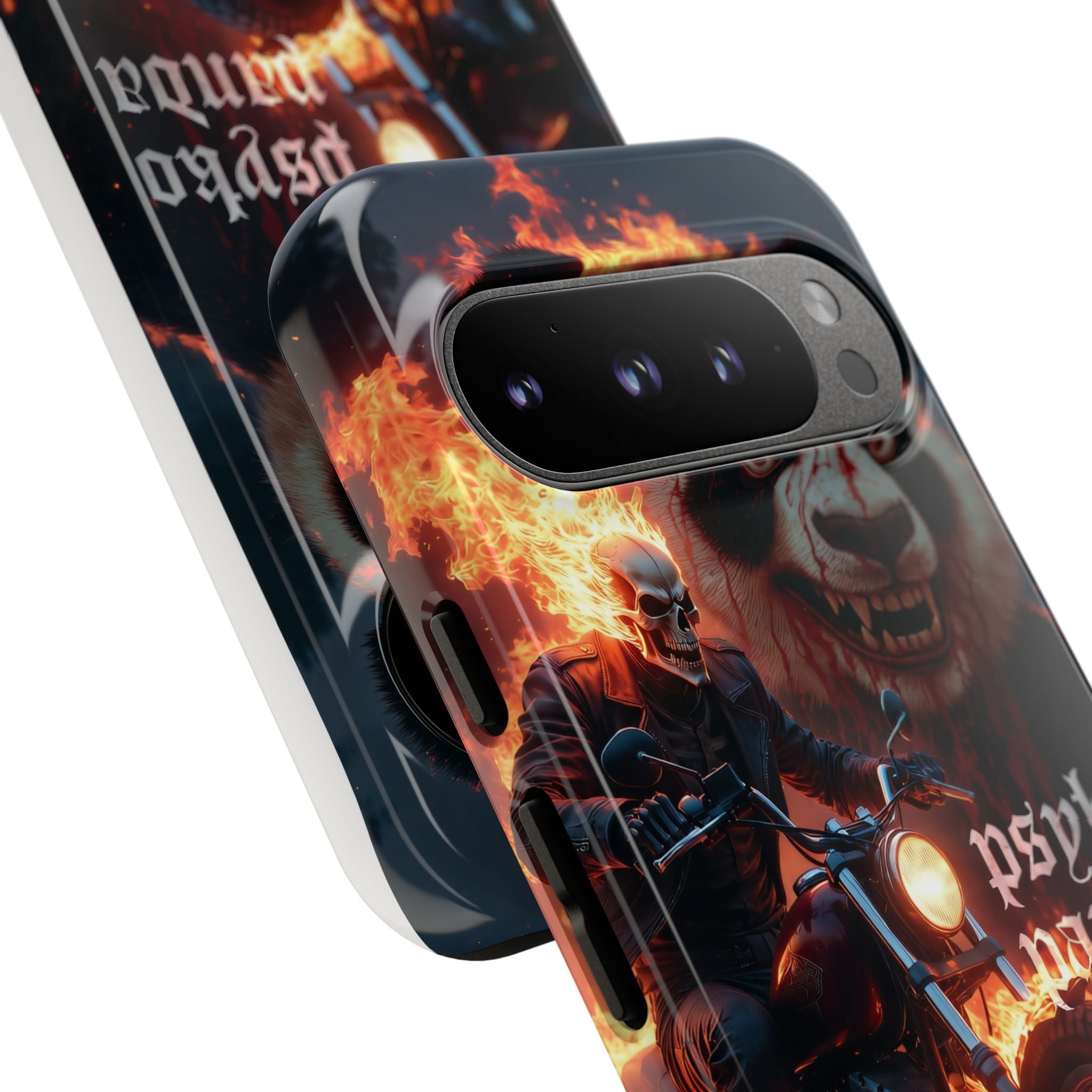 Psyko Panda Flaming Motorcycle Phone Case
