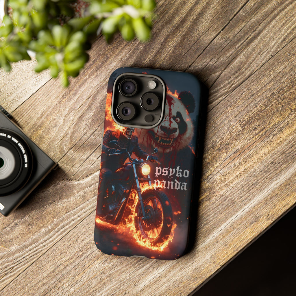 Psyko Panda Flaming Motorcycle Phone Case