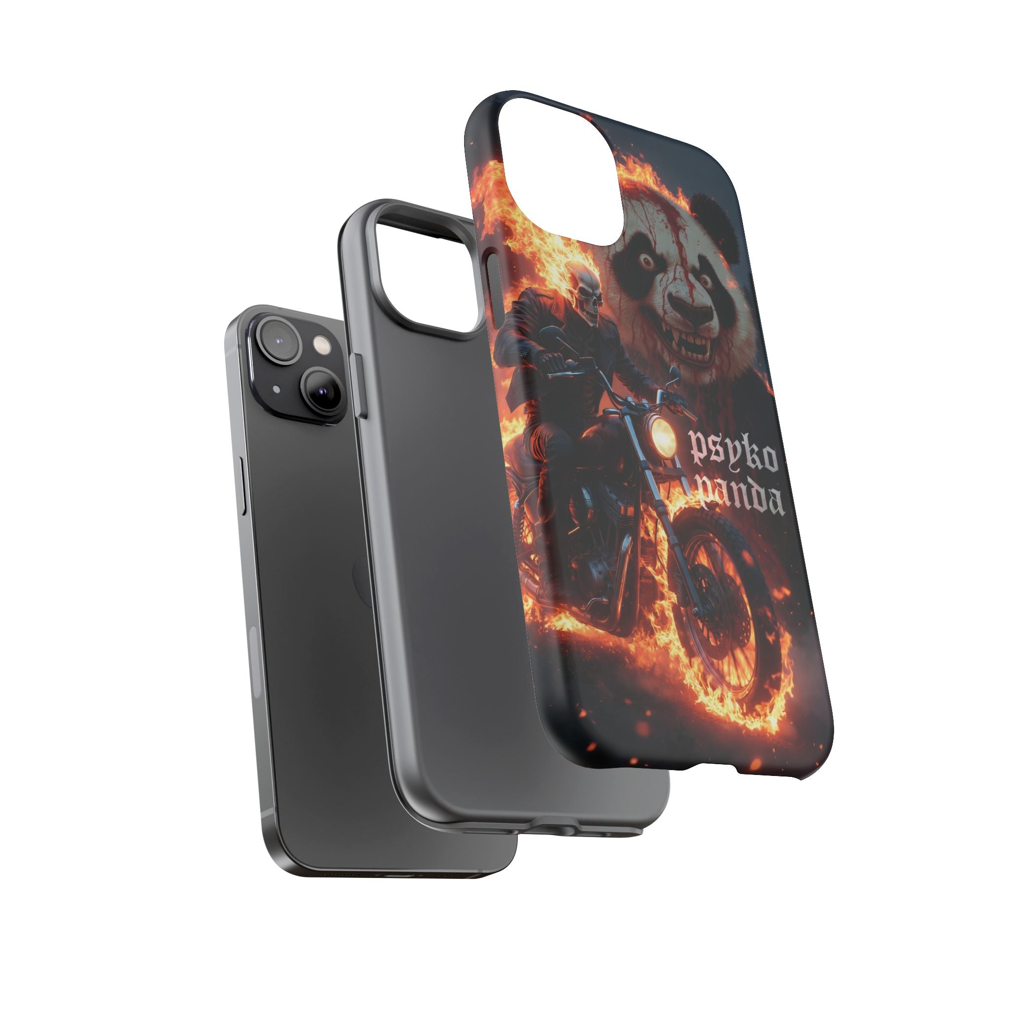 Psyko Panda Flaming Motorcycle Phone Case