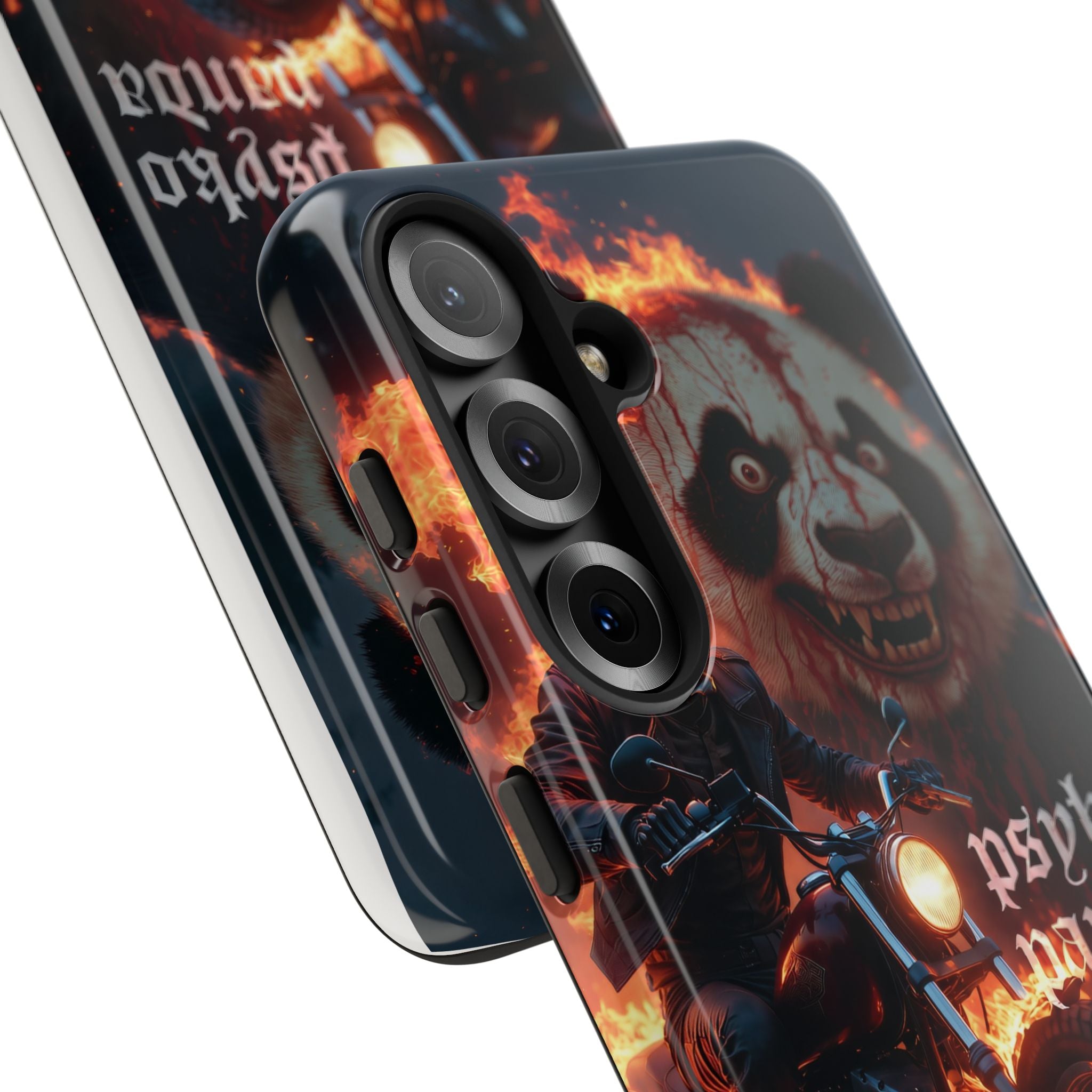 Psyko Panda Flaming Motorcycle Phone Case