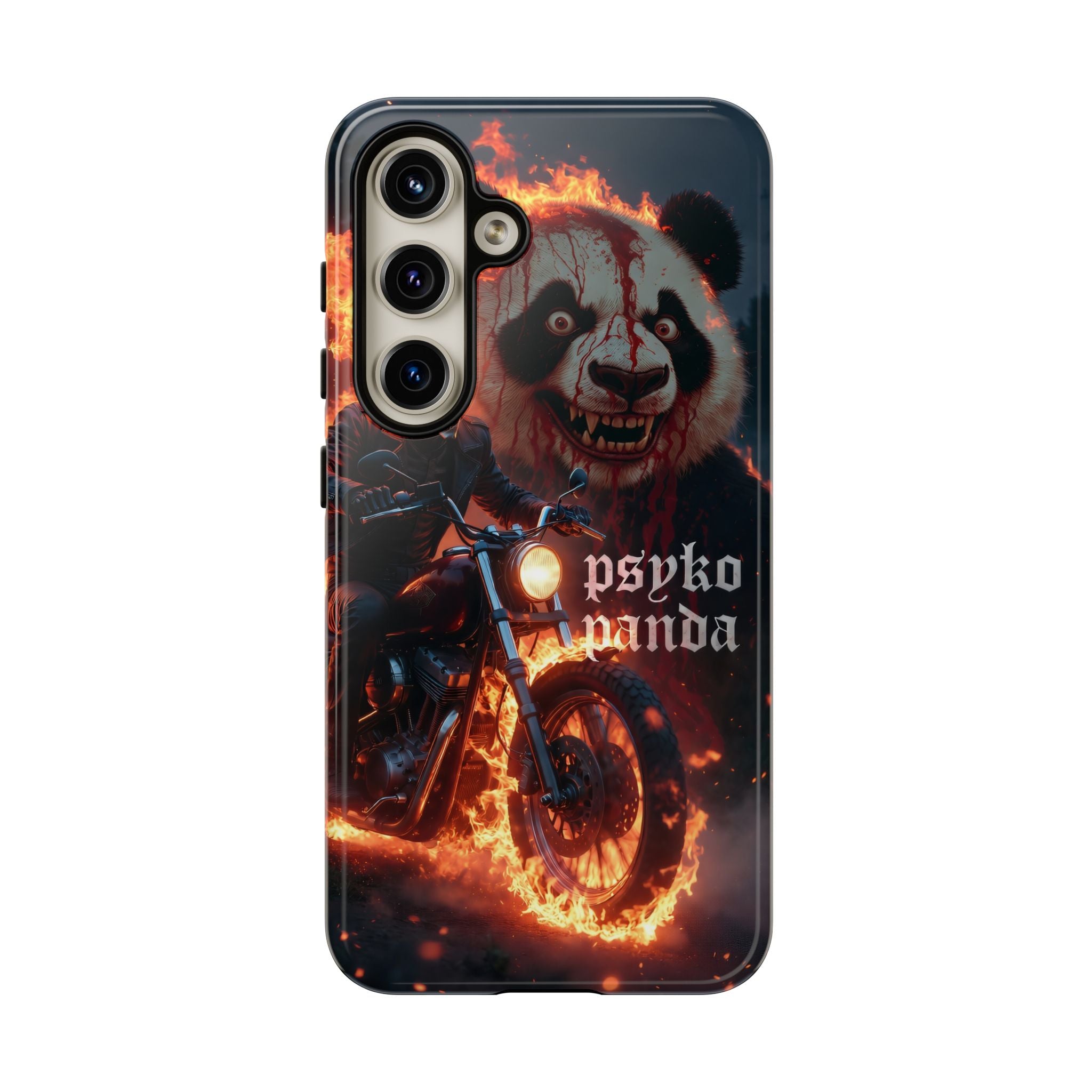 Psyko Panda Flaming Motorcycle Phone Case