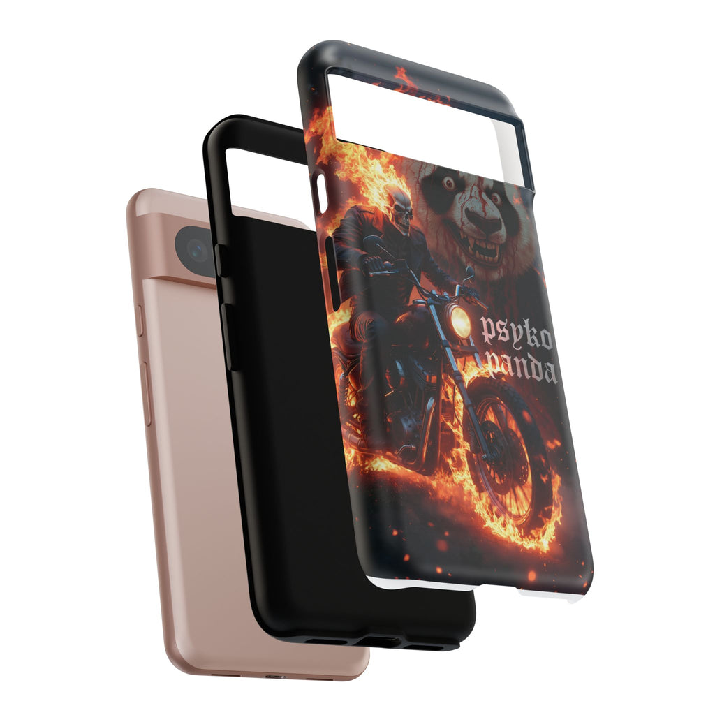 Psyko Panda Flaming Motorcycle Phone Case
