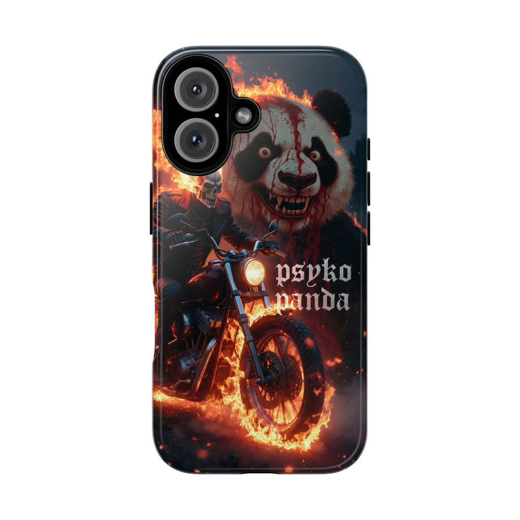 Psyko Panda Flaming Motorcycle Phone Case
