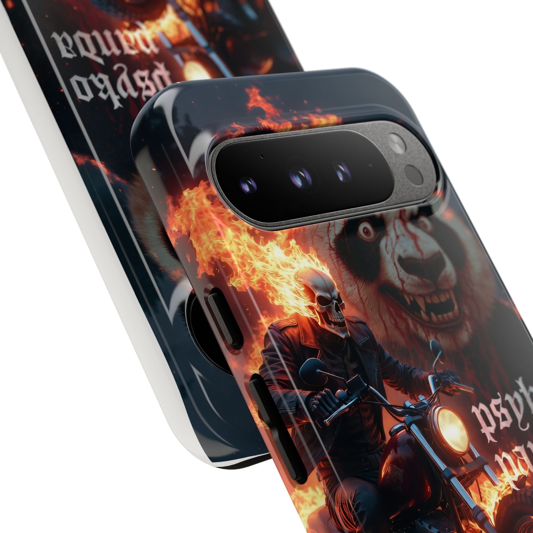 Psyko Panda Flaming Motorcycle Phone Case