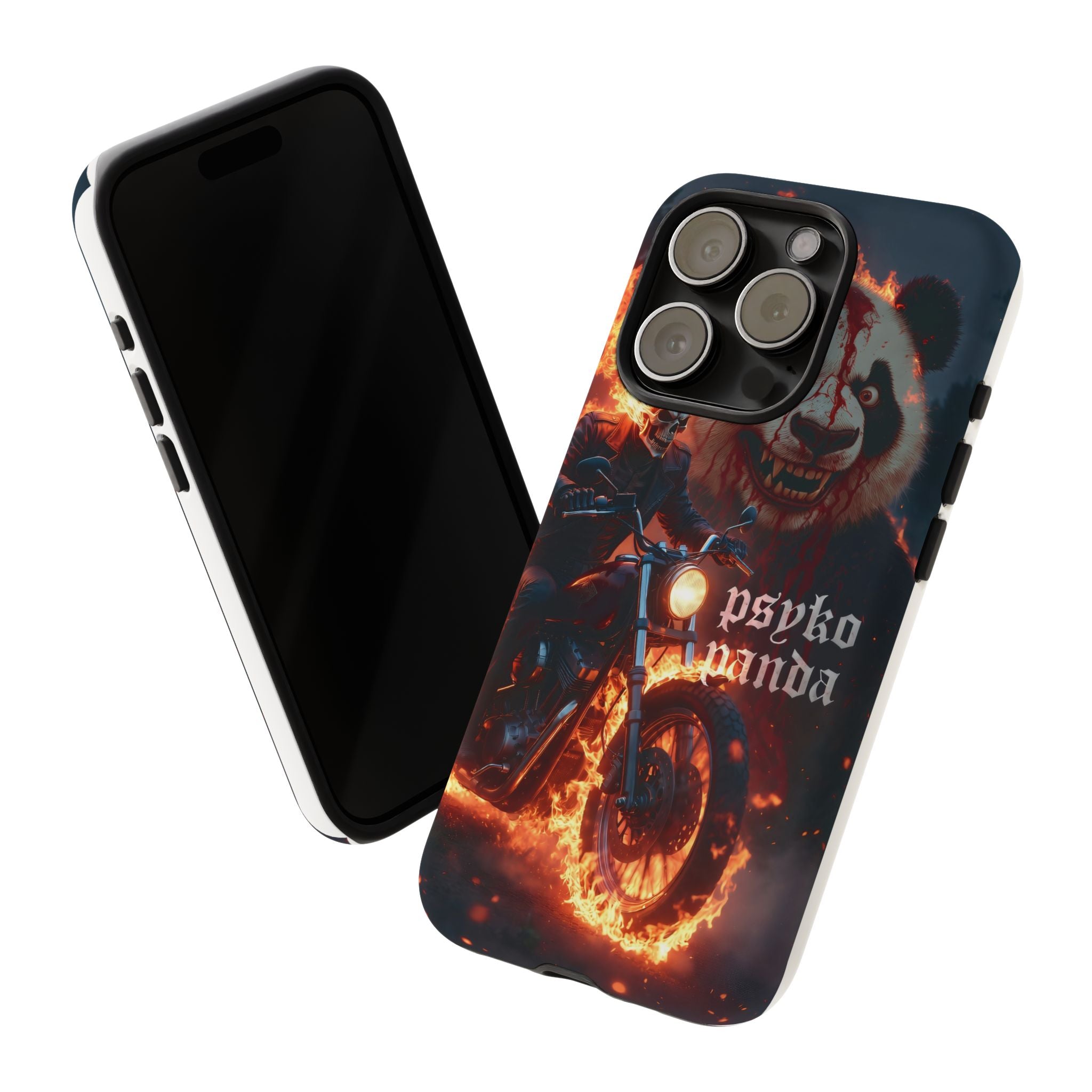 Psyko Panda Flaming Motorcycle Phone Case