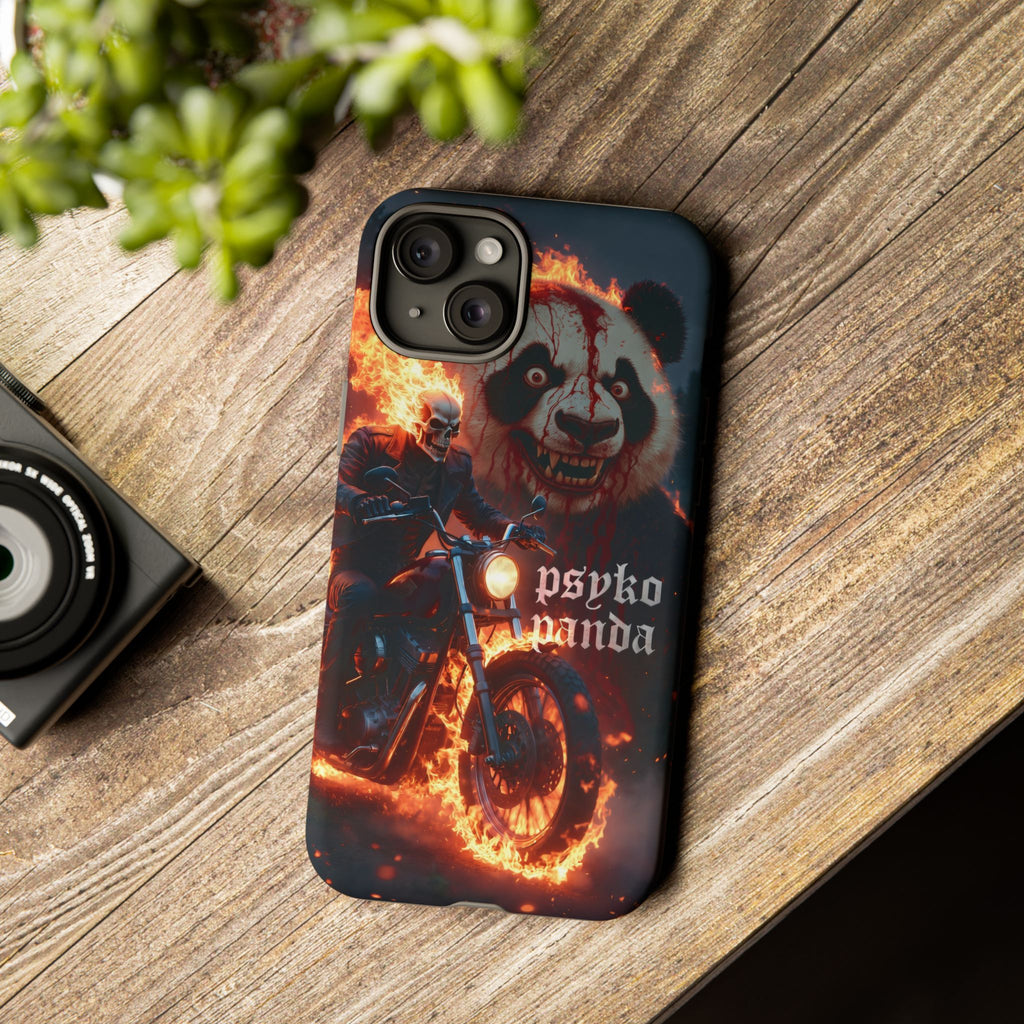 Psyko Panda Flaming Motorcycle Phone Case