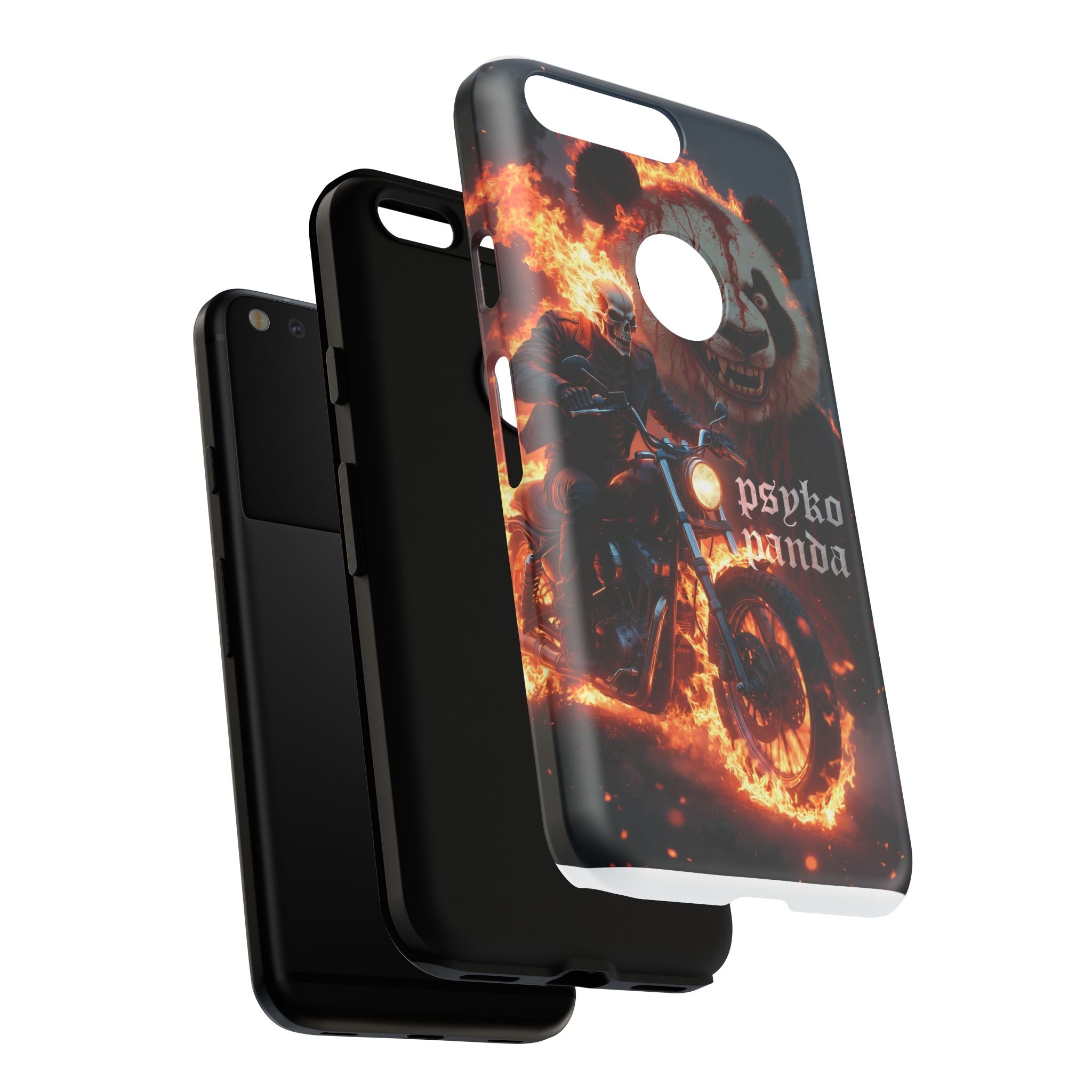 Psyko Panda Flaming Motorcycle Phone Case
