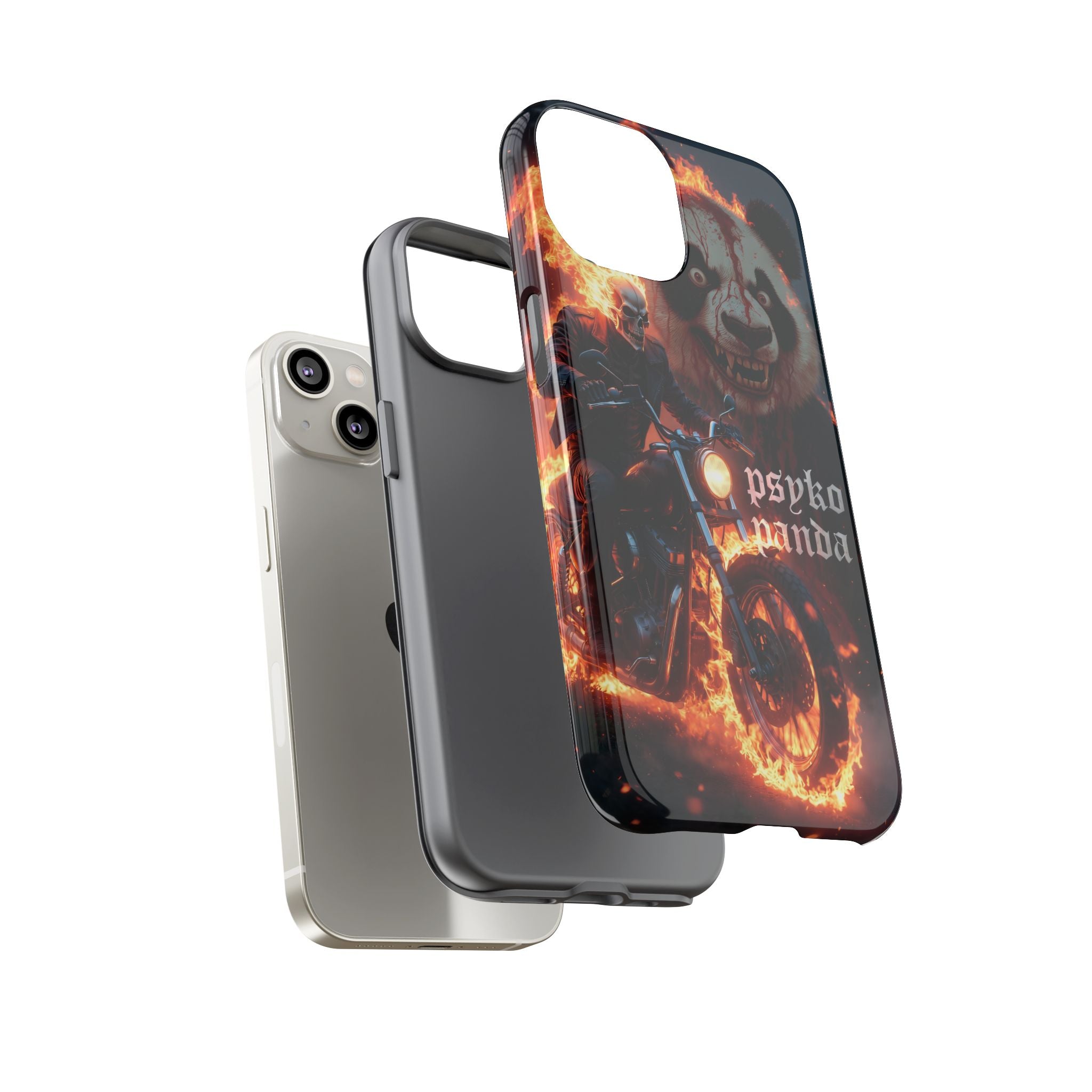 Psyko Panda Flaming Motorcycle Phone Case