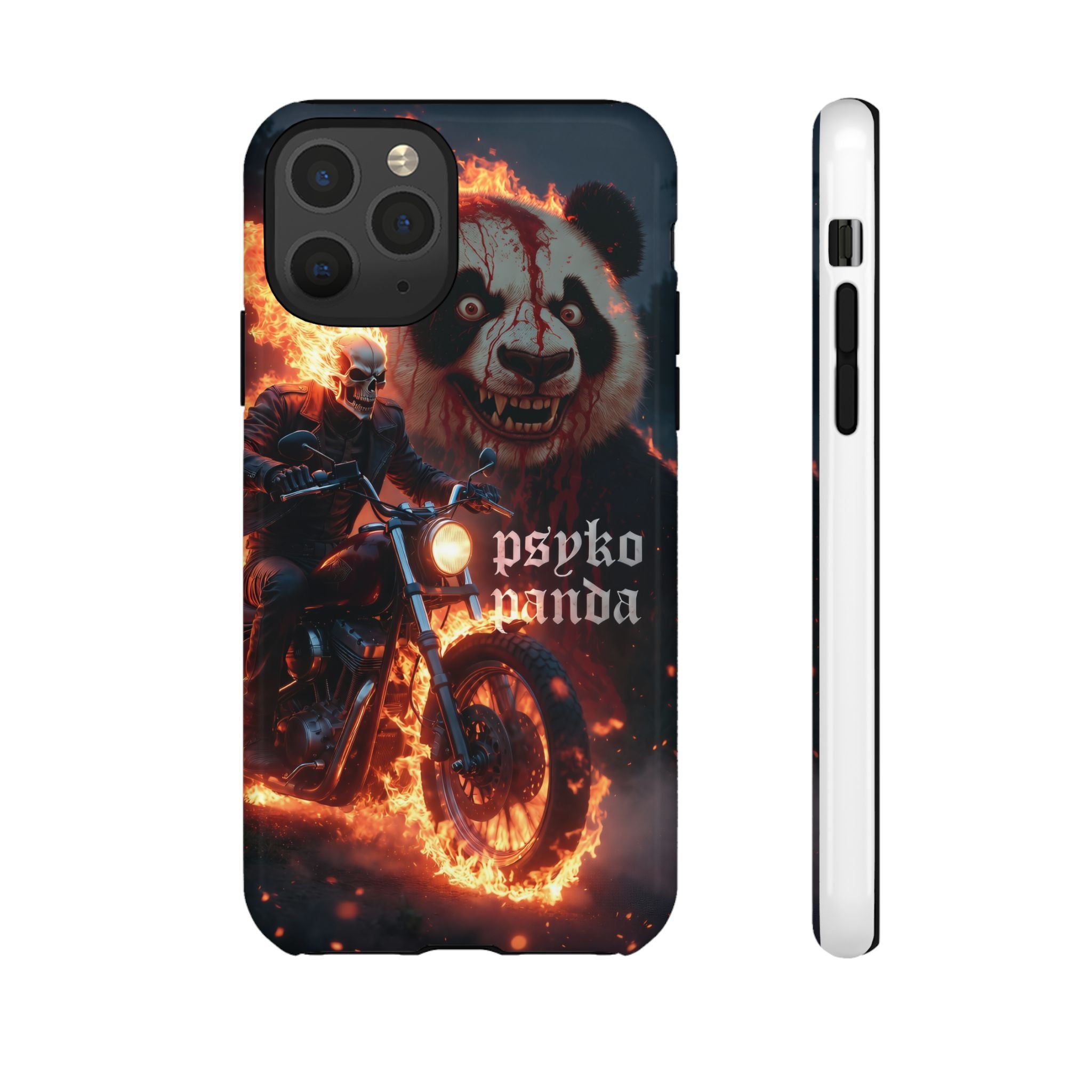 Psyko Panda Flaming Motorcycle Phone Case