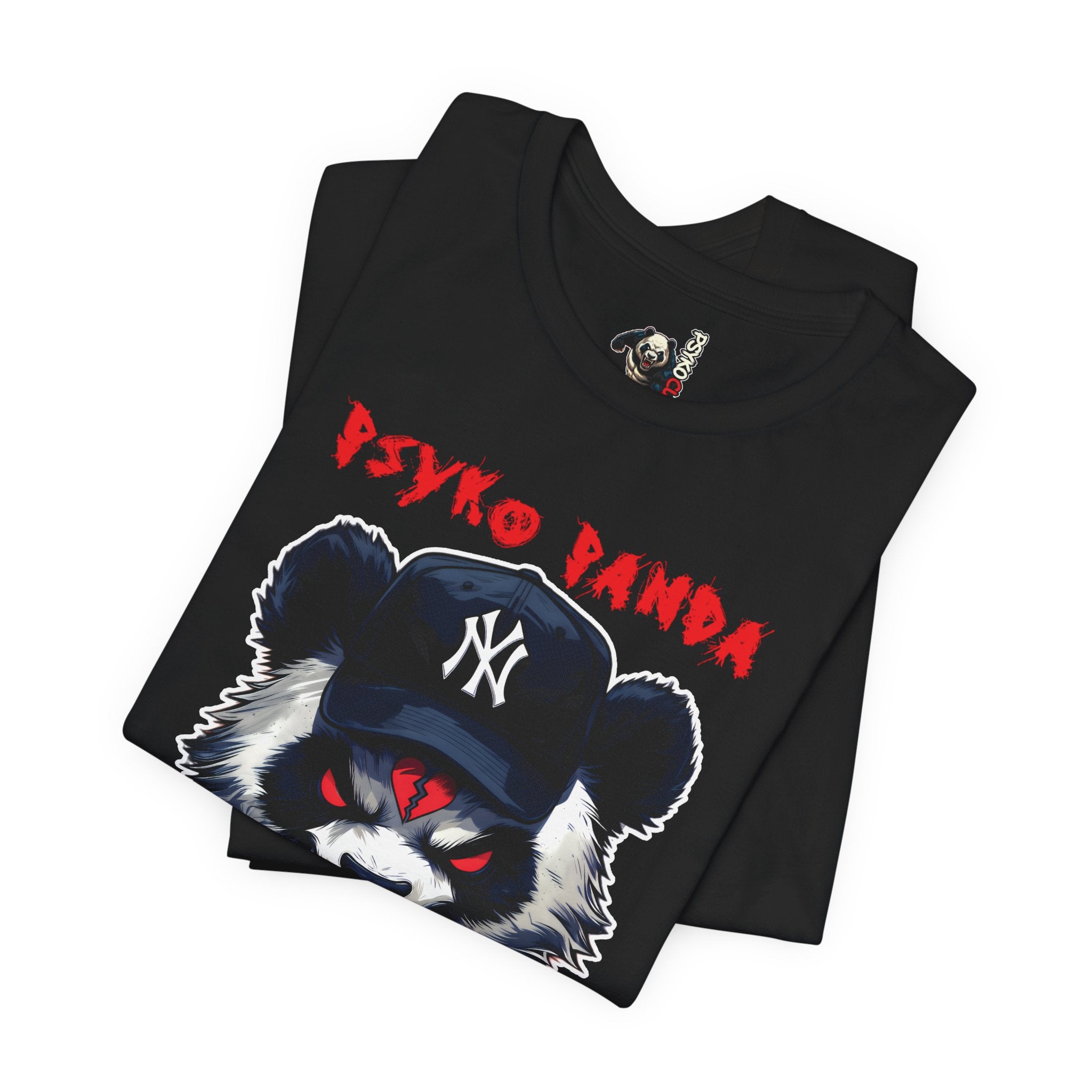 Psyko Panda Tee — Edgy Graphic Panda T-Shirt with Chainsaw