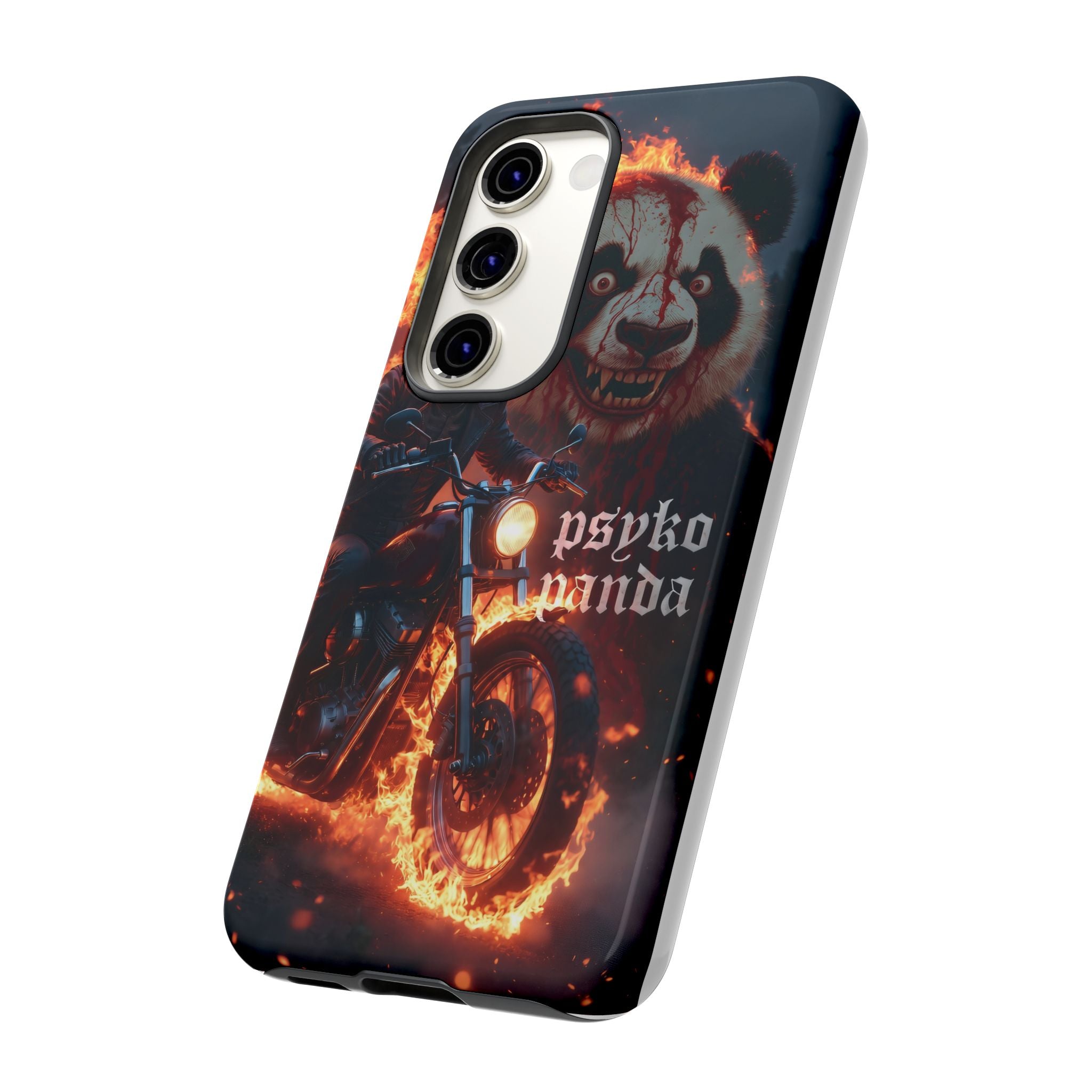 Psyko Panda Flaming Motorcycle Phone Case