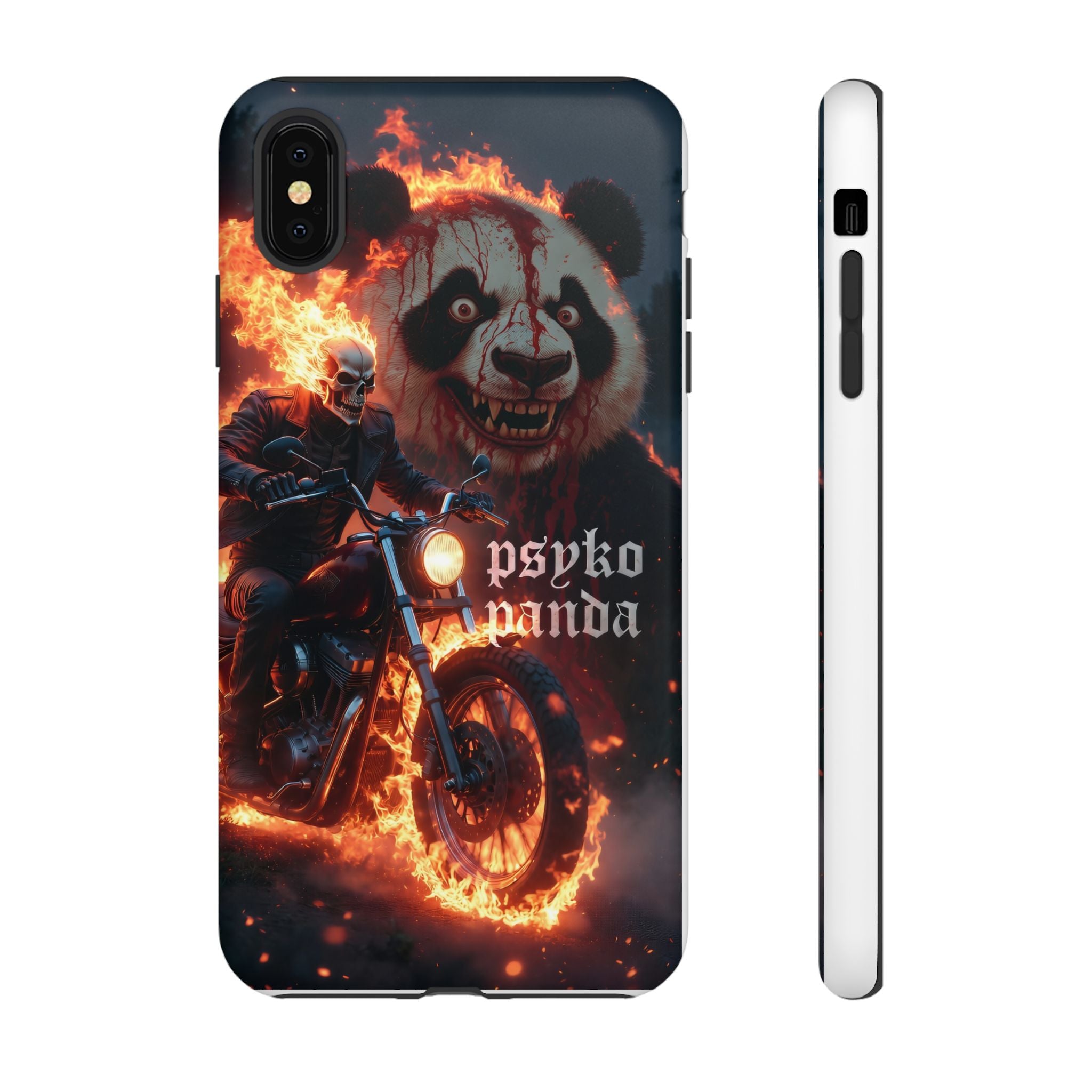 Psyko Panda Flaming Motorcycle Phone Case
