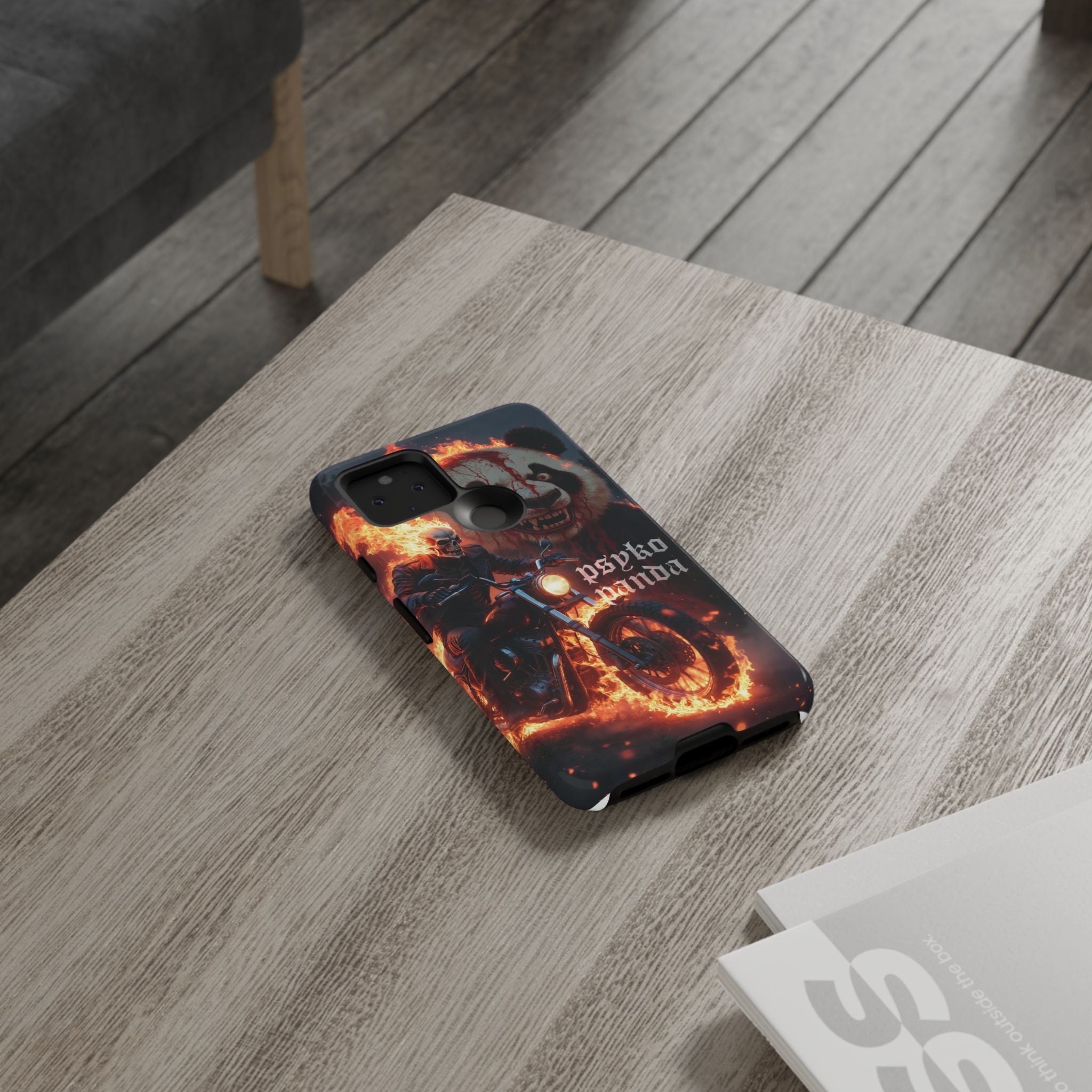 Psyko Panda Flaming Motorcycle Phone Case