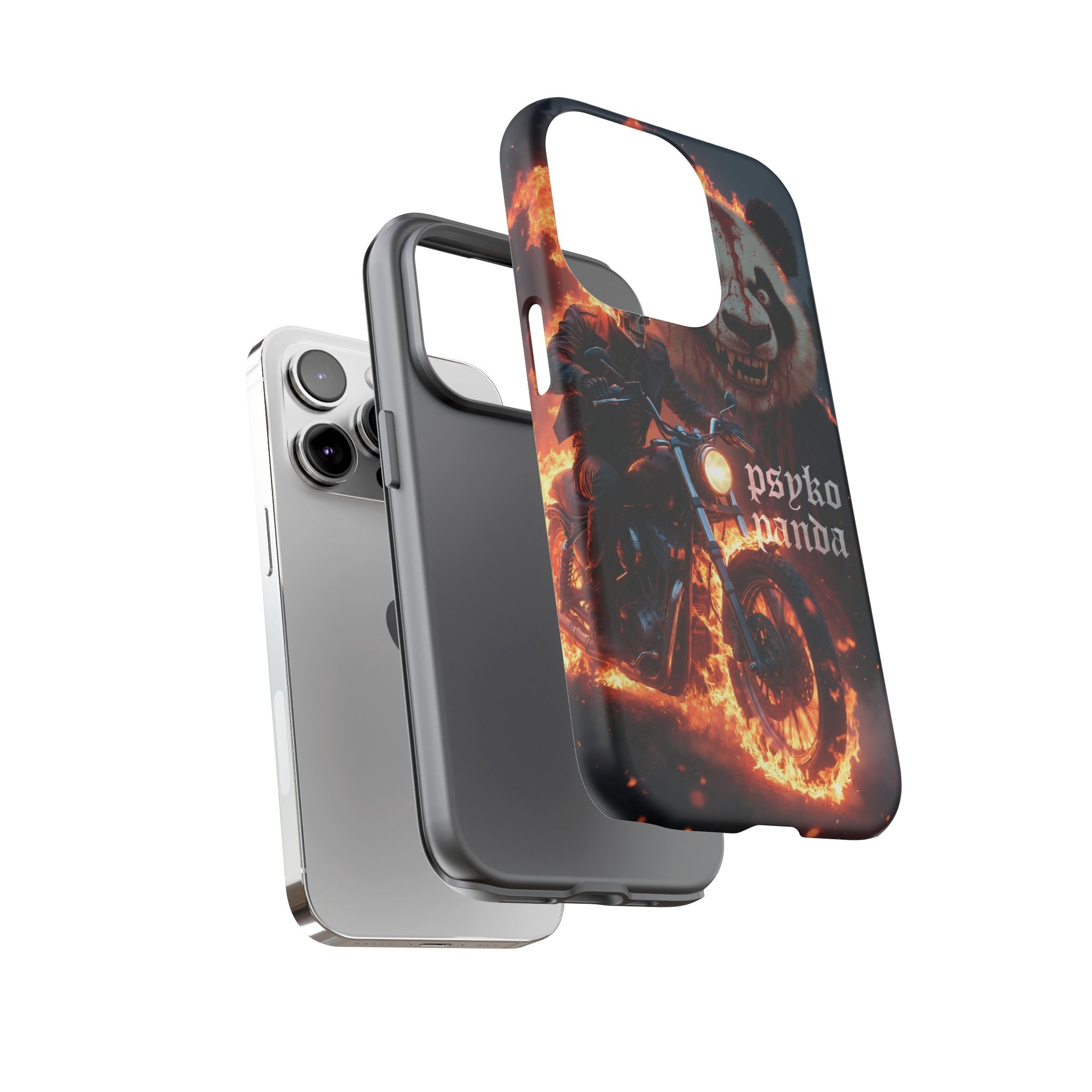 Psyko Panda Flaming Motorcycle Phone Case